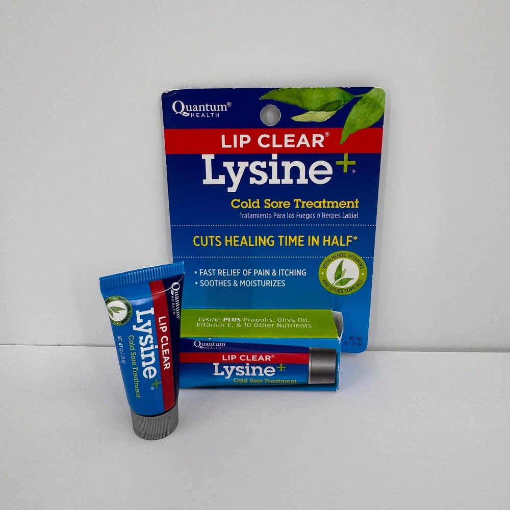 Lip Clear Lysine+ NEW Cold Sore Treatment 7g 0.25oz Ointment Tube Quantum Health